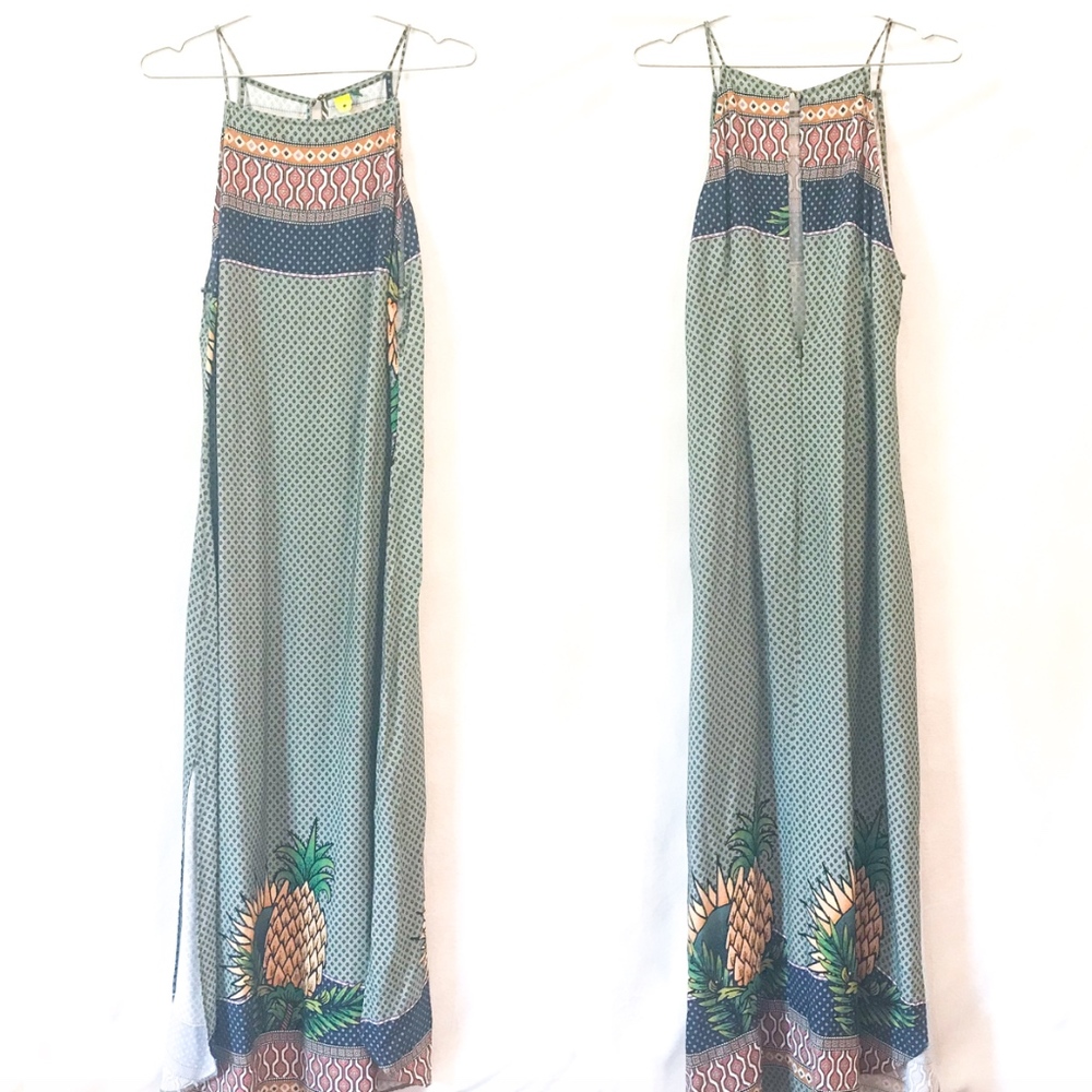Farm Rio | high neck pineapple maxi dress